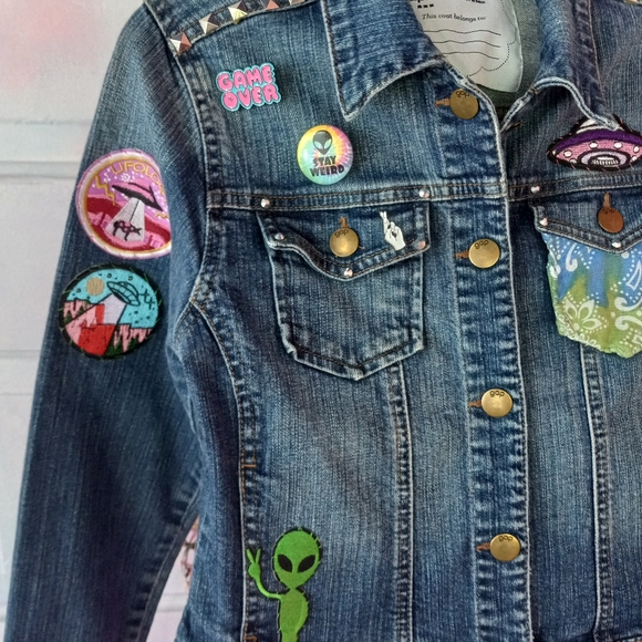 💀 Big kid alien themed custom Rage Jacket! "Out of This World"! Sold - Picture 4 of 9